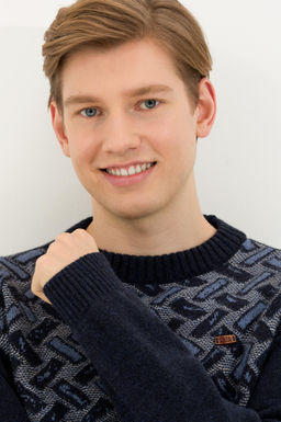 U. S. Polo Assn Мужской темно-синий трикотажный свитер с круглым вырезом - U.s. polo assn фото 2