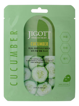 Cucumber Real Ampoule Mask - Ампульная тканевая маска с эктрактом огурца, 27 мл