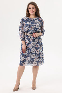 Платье женское 2122/83/Голубой, белый