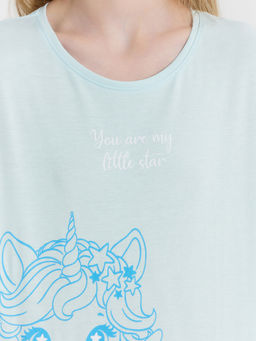 Комплект домашний для девочек голубой с единорогами - Mark formelle фото 6