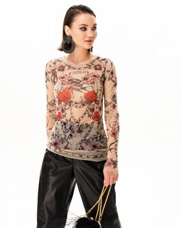 Лонгслив из сетки с круглым вырезом 457.4 - Sahar art lab фото 5