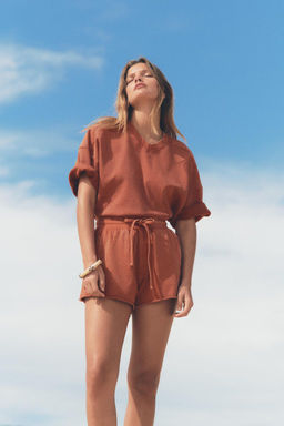 FADED-EFFECT FLEECE SHORTS - Zara фото 27