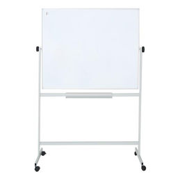 Доска двусторонняя 100×120 см, магнитно-маркерная/меловая, Calligrata СТАНДАРТ, поворотная на мобильном стенде, в алюминиевой рамке, с полочкой