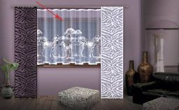 Готовые шторы арт. 623556/260 , ZEBRY (ЗЕБРА), цвет шторы белый, рисунок черный. Размеры: 260 см ширина * 150 см высота, на универсальной шторной ленте.