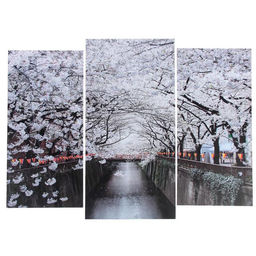 Модульная картина «Цветущие деревья», (2-25×52; 1-30×60) 60×80 см