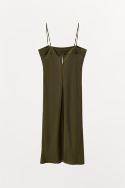 100% SILK STRAPPY MIDI DRESS - Zara фото 7