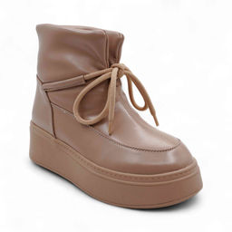 Ботинки на меху D320-11 темно бежевые