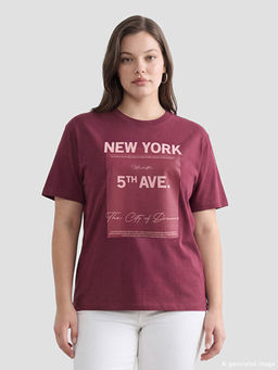 New York Bask?l? Oversize Kad?n Ti??rt