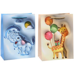Пакет подарочный "Зоопарк" 18*24*8.5 см, микс