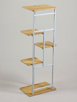 Подставка для цветов Greengo, 5 полок, 36×23×94 см, напольная, каркас металл, полки МДФ, белая
