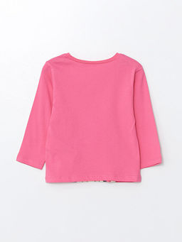 Bisiklet Yaka Bask?l? Uzun Kollu K?z Bebek Ti??rt - Waikiki фото 2