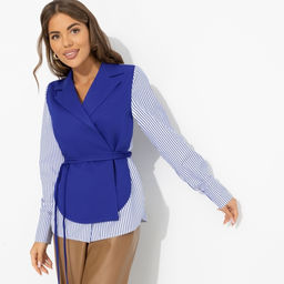 Рубашка с подплечниками, Собрание идей (blue) - Charutti фото 6