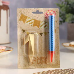 Цена за 3 шт. Свеча для торта цифра «Цифра 1», свеча фонтан, золотая