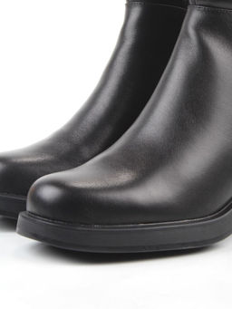 01-M43-7 BLACK Ботинки демисезонные женские (натуральная кожа, байка)