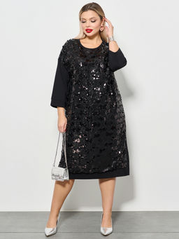 Платье 0125-8а чёрный кристалл