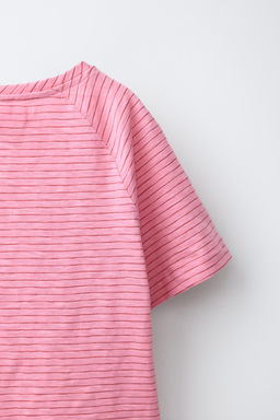 CAMISETA RAYAS MANGA RANGL?N / Rosa - Zara фото 4