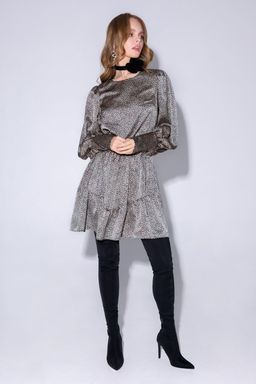 Платье Pirs 4240 Черно-бежевый лео