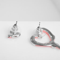 Серьги эмаль Таяние сердечки, цвет розовый в серебре - Queen fair фото 2