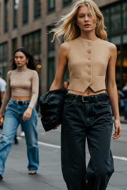 TRENDYOLMILLA Siyah Fitted Crop Dokuma Yelek TWOAW25YE00055 фото 6