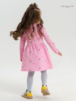 Платье Эля цветные сердечки на розовом - Sovalina фото 28