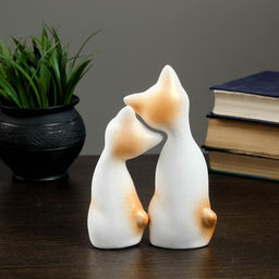 Набор фигурок керамика Love Коты ушастые, 2 шт., в цветочек, 13?6?17 см