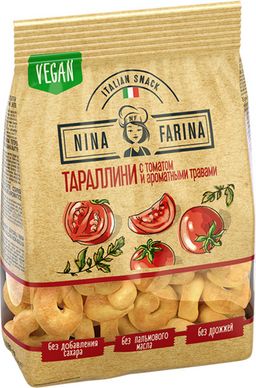 Nina Farina, тараллини с томатом и ароматными травами, 180 г