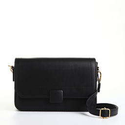 Сумка женская мессенджер на магните, 20×7×12 см, чёрная