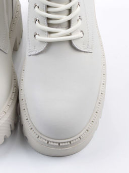 04-PAX85-2Z MILK Ботинки зимние женские (натуральная кожа, 100% шерсть)