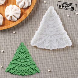 Силиконовый молд Узорная ёлка, 12,5?12 см, прозрачный