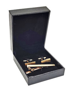 Набор запонок и зажима для галстука в футляре