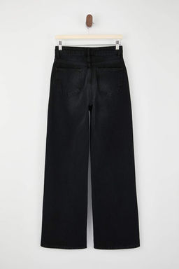 Siyah Yuksek Bel Uzun Boy %100 Pamuk Wide Leg Jeans TWOSS26JE00130 - Trendyolmilla фото 2