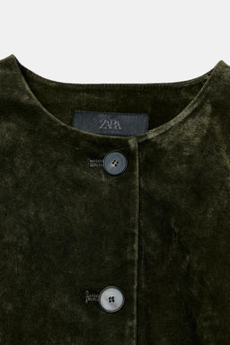 100% LEATHER JACKET WITH FLARED HEM - Zara фото 7