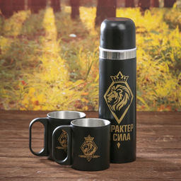 Подарочный набор туристический Характер и сила: термос 500 мл, кружка 2 шт.