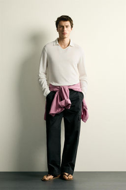 POLO REGULAR FIT C??AMO - VISCOSA / Blanco roto