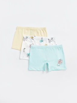 Bask?l? K?z ?ocuk Boxer 3l?