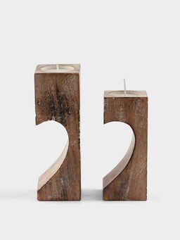 Подсвечник Сердце, набор 2 шт., d=4 см, дерево шишам