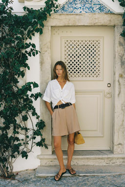 BERMUDA SHORTS WITH DARTS AND BELT - Zara фото 3