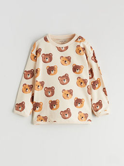 Sevimli Ay? Bask?l? Erkek Bebek Sweatshirt