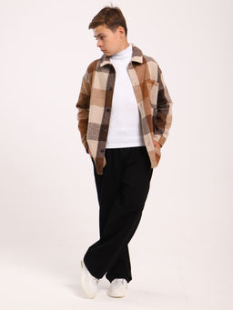 Рубашка Гранж коричневая клетка - Ладошки фото 3