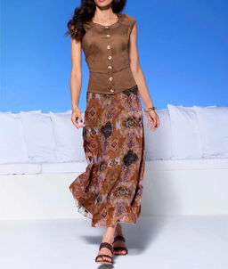 Юбка, коньячная-папайя