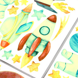 Интерьерная наклейка 3Д TAKE IT EASY «Космос», светящаяся в темноте, 90×30 см