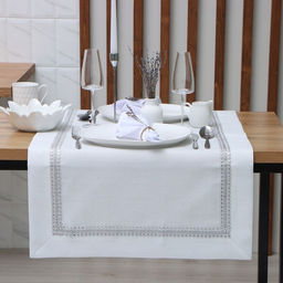Дорожка Этель со стразами, 118 х 60 5 см, цвет белый, п/э