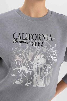 Плотный свитшот Relax Fit с круглым вырезом - Defacto фото 6