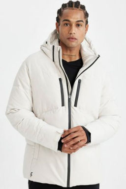 DefactoFit Sisme Mont Su Itici Slim Fit Dar Kesim Kapusonlu Fermuarl? Cepli