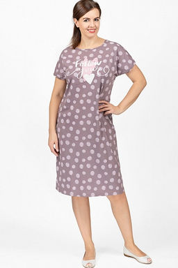 Платье трикотажное, принт, кофе (608-1) - Плиона фото 2