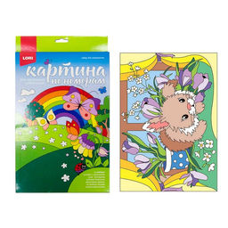 Картина по номерам для малышей «Пушистый зайка»
