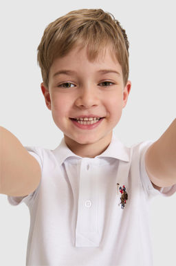Erkek _ocuk Beyaz Polo Yaka Basic Ti__rt - U.s. polo assn фото 2