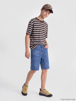 Bask?l? Erkek ?ocuk Jean Bermuda ?ort