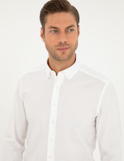 Beyaz Slim Fit Uzun Kollu G_mlek