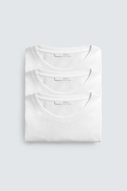 PACK 3 CAMISETA MEDIUM WEIGHT B?SICA / Blanco - Zara фото 3